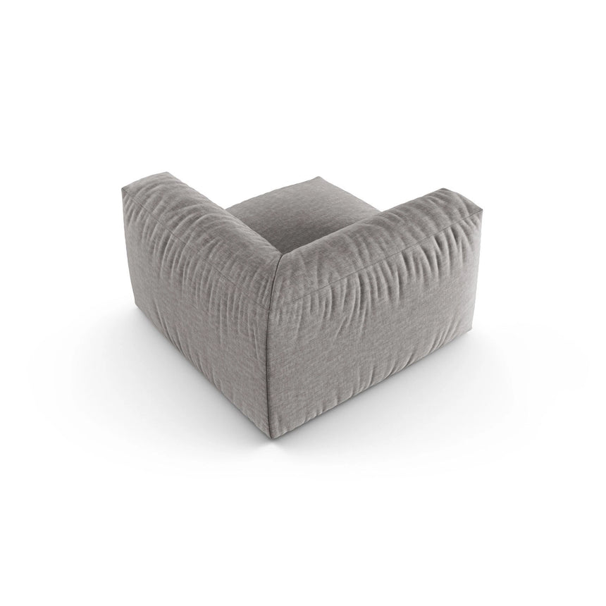 Martina Modulares Sofa Sitzelement, Symmetrisch, Sitztiefe 90 cm, aus Strukturierter Stoff in Hellgrau (Boston Light Grey), 120x120 cm von Micadoni – Bild 4