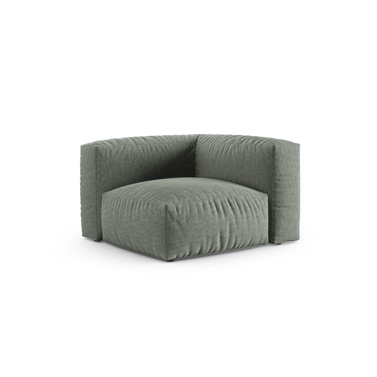 Martina Modulares Sofa Sitzelement, Symmetrisch, Sitztiefe 90 cm, aus Strukturierter Stoff in Moosgrün (Boston Water Green), 120x120 cm von Micadoni – Bild 3