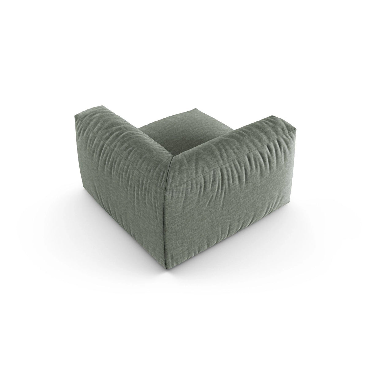 Martina Modulares Sofa Sitzelement, Symmetrisch, Sitztiefe 90 cm, aus Strukturierter Stoff in Moosgrün (Boston Water Green), 120x120 cm von Micadoni – Bild 4