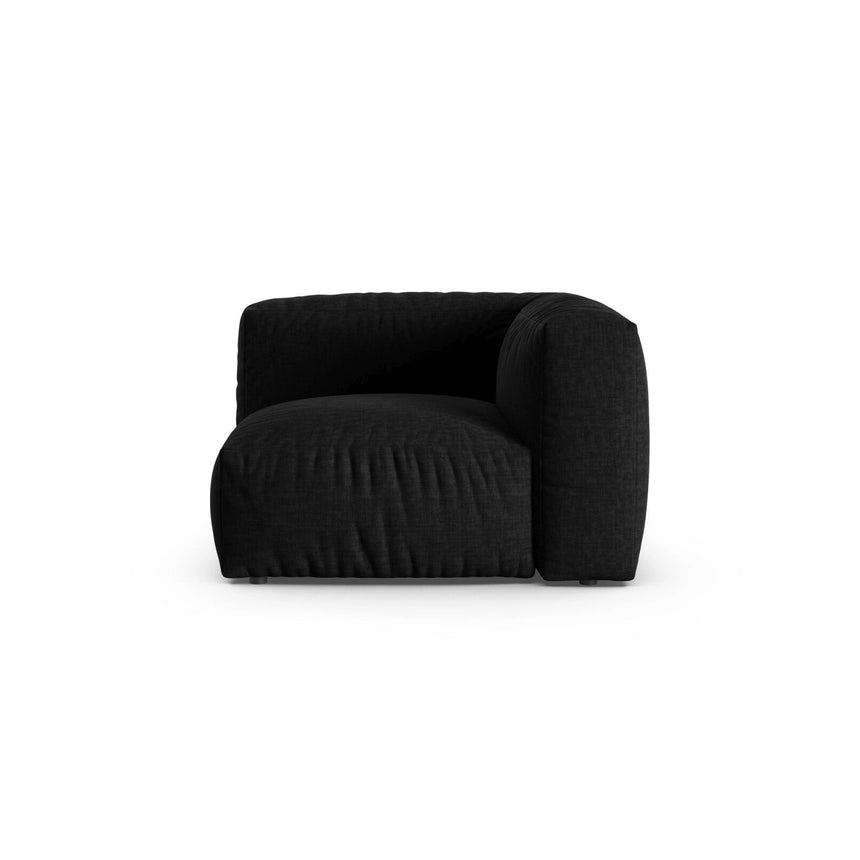 Martina Modulares Sofa Sitzelement, Symmetrisch, Sitztiefe 90 cm, aus Strukturierter Stoff in Schwarz (Boston Black), 120x120 cm von Micadoni – Bild 1