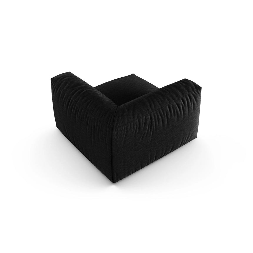 Martina Modulares Sofa Sitzelement, Symmetrisch, Sitztiefe 90 cm, aus Strukturierter Stoff in Schwarz (Boston Black), 120x120 cm von Micadoni – Bild 4