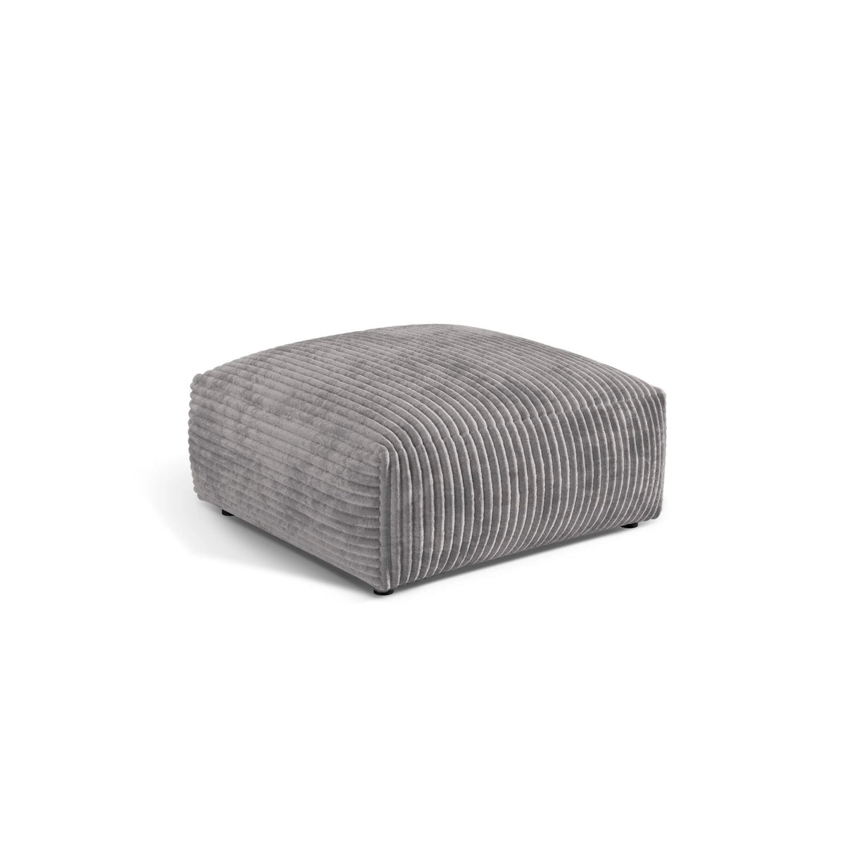 Martina Pouf aus Cord in Hellgrau (Tilia 86), 106x106 cm von Micadoni – Bild 3