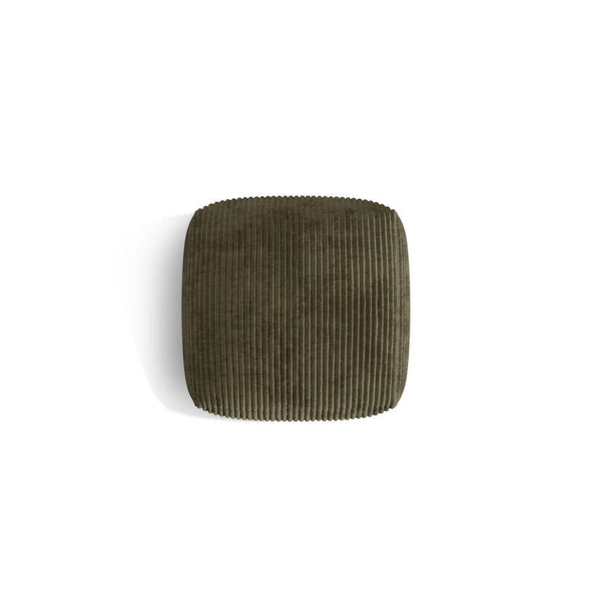 Martina Pouf aus Cord in Moosgrün (Tilia 37), 106x106 cm von Micadoni – Bild 4