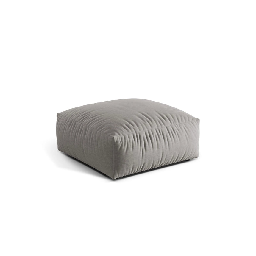 Martina Pouf aus Strukturierter Stoff in Hellgrau (Boston Light Grey), 106x106 cm von Micadoni – Bild 3