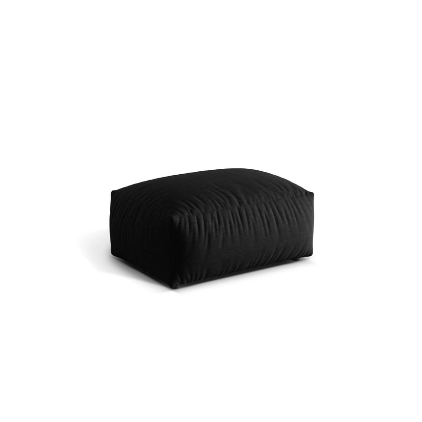 Martina Pouf aus Strukturierter Stoff in Schwarz (Boston Black), 95x65 cm von Micadoni – Bild 3