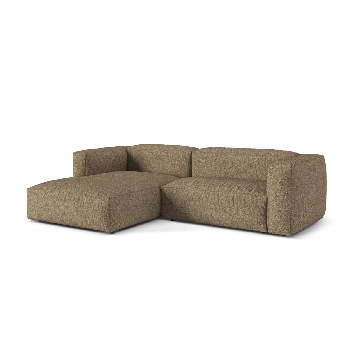 Martina modulares Ecksofa, Linke Seite, Sitztiefe 76 cm, aus Boucle in Cappuccino (Monet Cappucino), 280x176 cm von Micadoni – Bild 3
