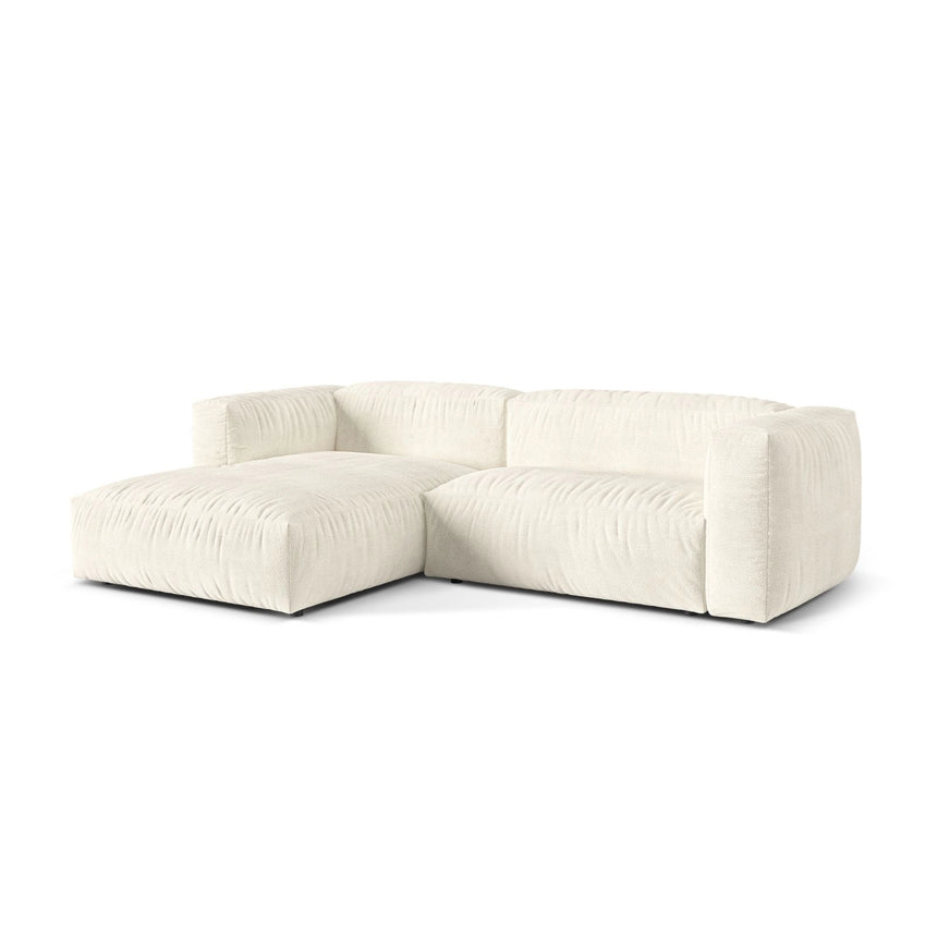 Martina modulares Ecksofa, Linke Seite, Sitztiefe 76 cm, aus Boucle in Elfenbein (Monet Nata), 280x176 cm von Micadoni – Bild 3
