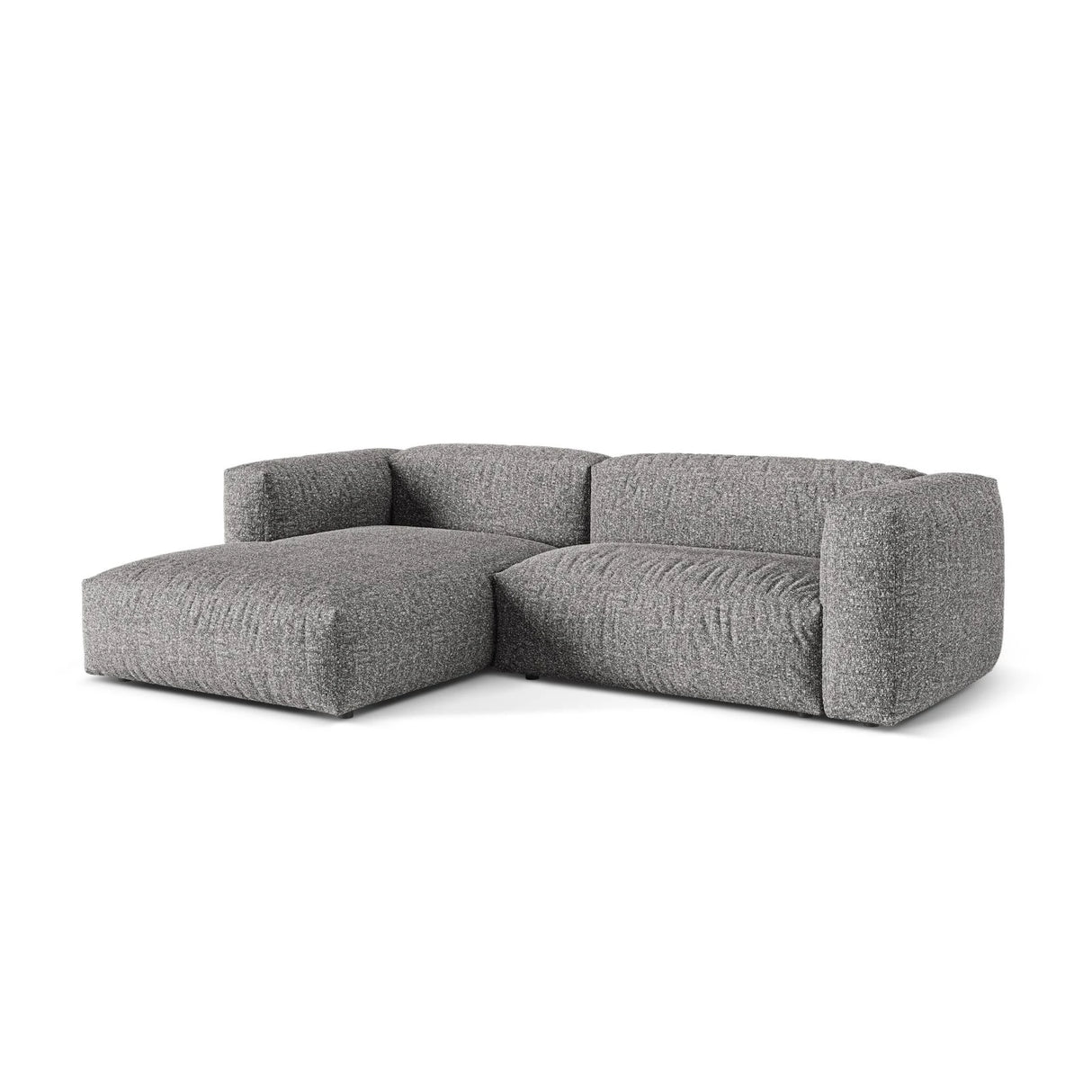 Martina modulares Ecksofa, Linke Seite, Sitztiefe 76 cm, aus Boucle in Graphit (Monet Graphite), 280x176 cm von Micadoni – Bild 3