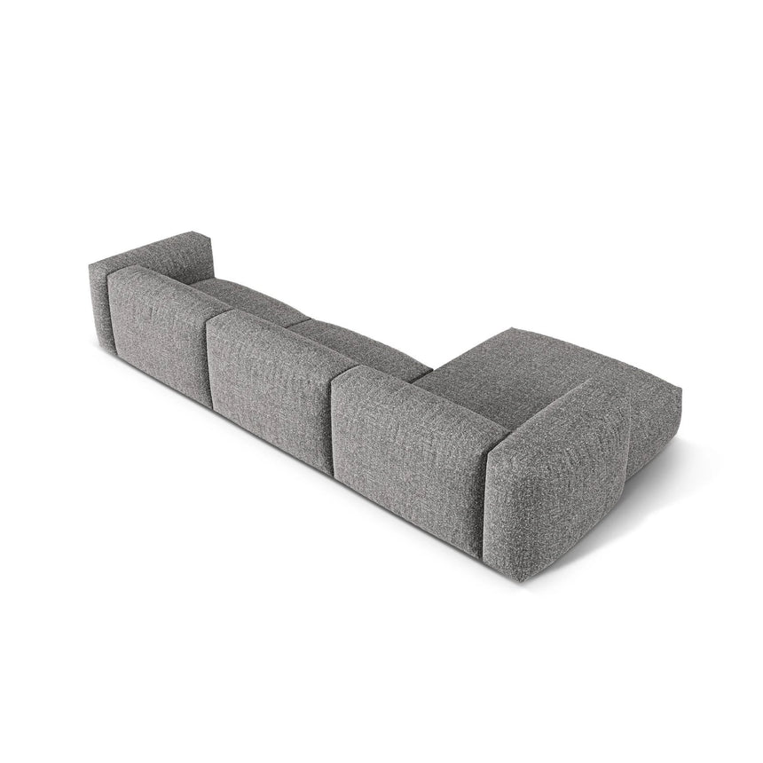 Martina modulares Ecksofa, Linke Seite, Sitztiefe 76 cm, aus Boucle in Graphit (Monet Graphite), 330x176 cm von Micadoni – Bild 5