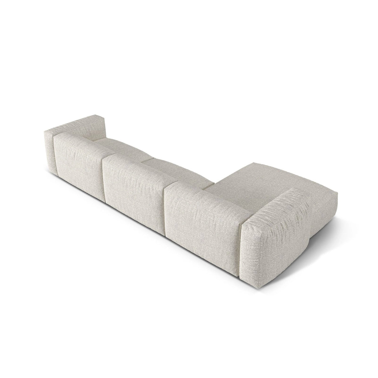 Martina modulares Ecksofa, Linke Seite, Sitztiefe 76 cm, aus Boucle in Grau Beige meliert (Monet Pearl), 330x176 cm von Micadoni – Bild 5