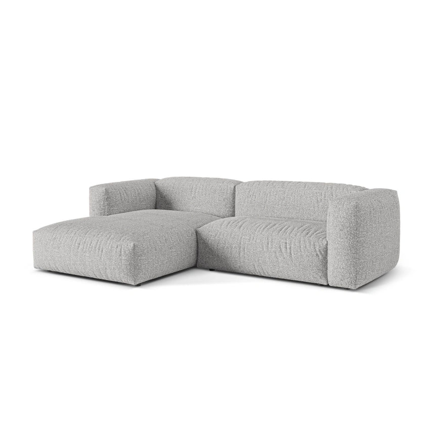 Martina modulares Ecksofa, Linke Seite, Sitztiefe 76 cm, aus Boucle in Silber (Monet Silver), 280x176 cm von Micadoni – Bild 3