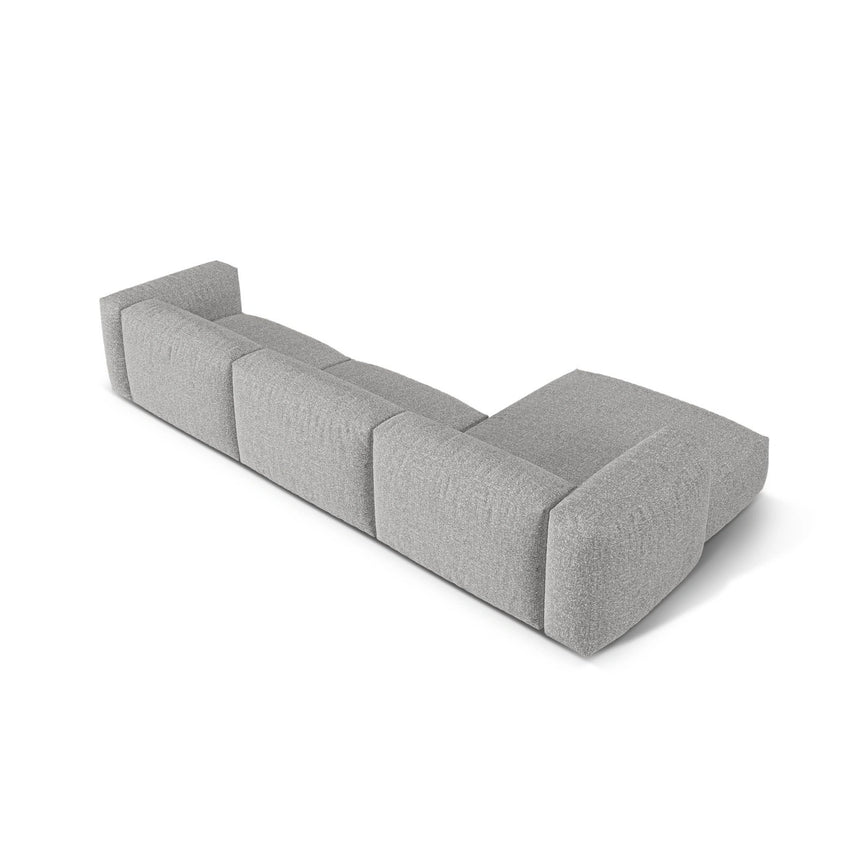 Martina modulares Ecksofa, Linke Seite, Sitztiefe 76 cm, aus Boucle in Silber (Monet Silver), 330x176 cm von Micadoni – Bild 5