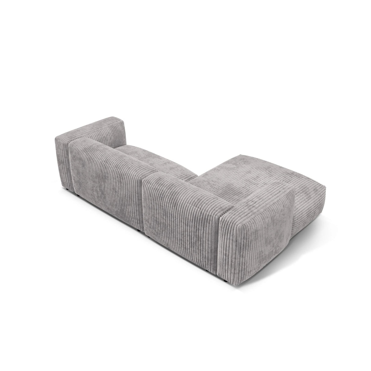 Martina modulares Ecksofa, Linke Seite, Sitztiefe 76 cm, aus Cord in Hellgrau (Tilia 86), 280x176 cm von Micadoni – Bild 5