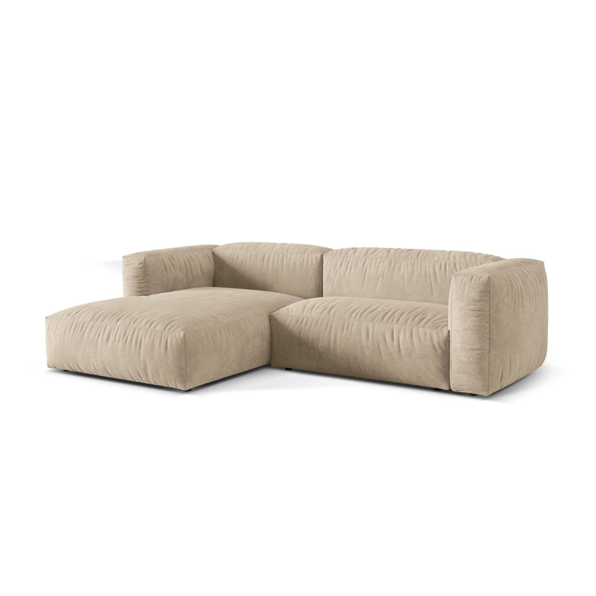Martina modulares Ecksofa, Linke Seite, Sitztiefe 76 cm, aus Samt, Cord, Boucle oder Strukturstoff, 280x176 cm von Micadoni – Bild 3