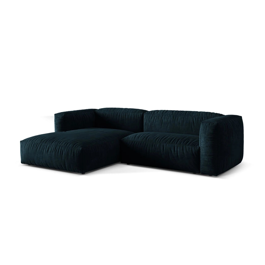 Martina modulares Ecksofa, Linke Seite, Sitztiefe 76 cm, aus Samt in Deep Petrol (Vogue 13), 280x176 cm von Micadoni – Bild 3