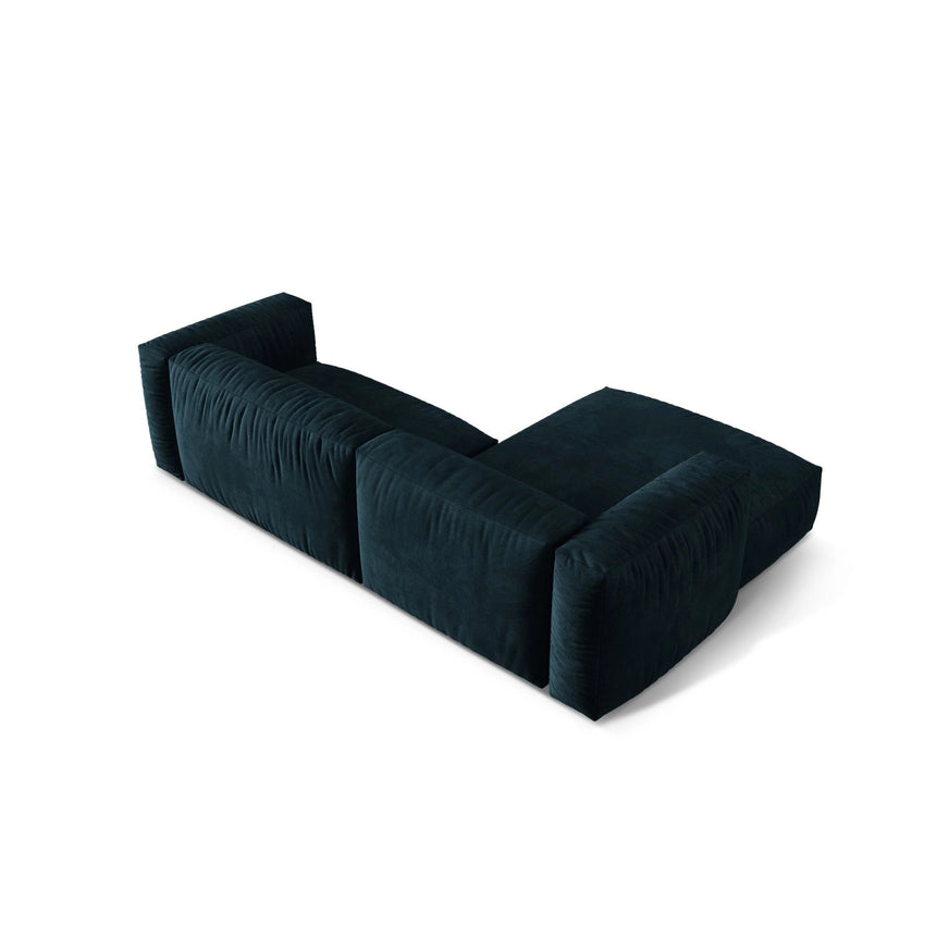Martina modulares Ecksofa, Linke Seite, Sitztiefe 76 cm, aus Samt in Deep Petrol (Vogue 13), 280x176 cm von Micadoni – Bild 5