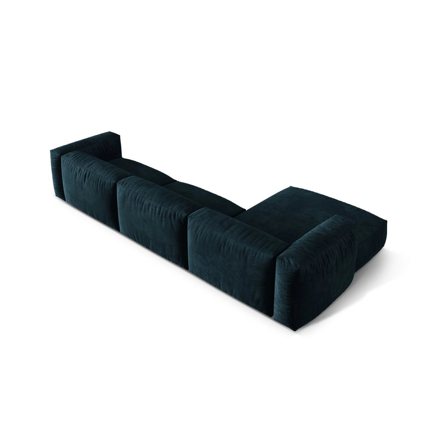 Martina modulares Ecksofa, Linke Seite, Sitztiefe 76 cm, aus Samt in Deep Petrol (Vogue 13), 330x176 cm von Micadoni – Bild 5