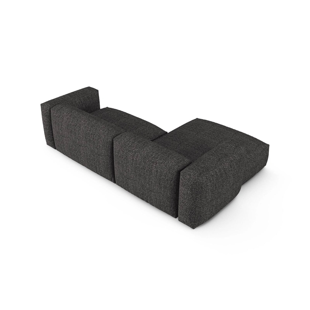 Martina modulares Ecksofa, Linke Seite, Sitztiefe 90 cm, aus Boucle in Anthrazit (Monet Anthracite), 280x176 cm von Micadoni – Bild 5