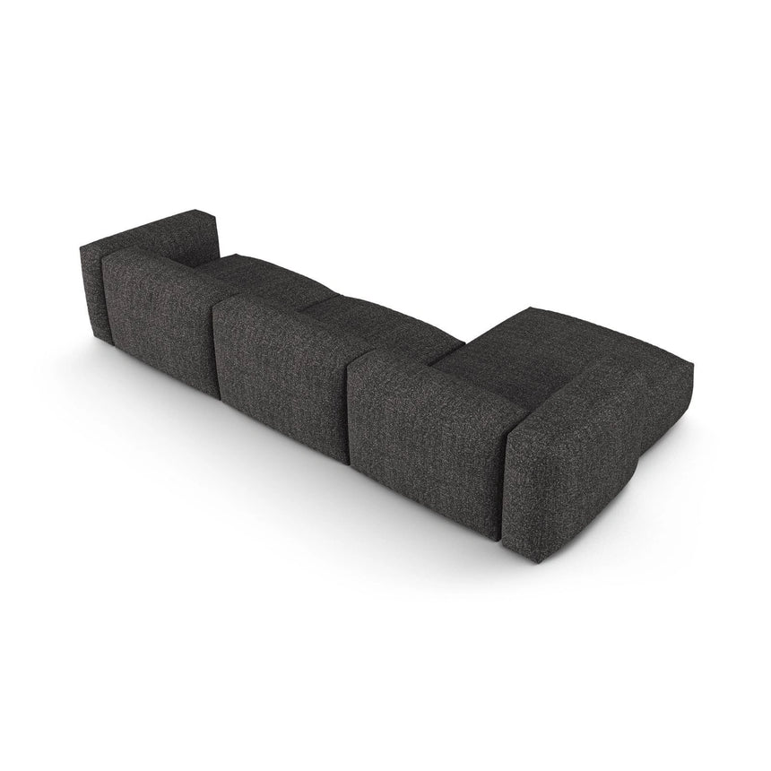 Martina modulares Ecksofa, Linke Seite, Sitztiefe 90 cm, aus Boucle in Anthrazit (Monet Anthracite), 330x176 cm von Micadoni – Bild 5