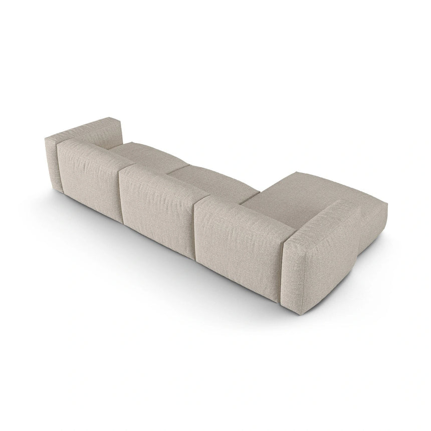 Martina modulares Ecksofa, Linke Seite, Sitztiefe 90 cm, aus Boucle in Beige (Monet Sand), 330x176 cm von Micadoni – Bild 5