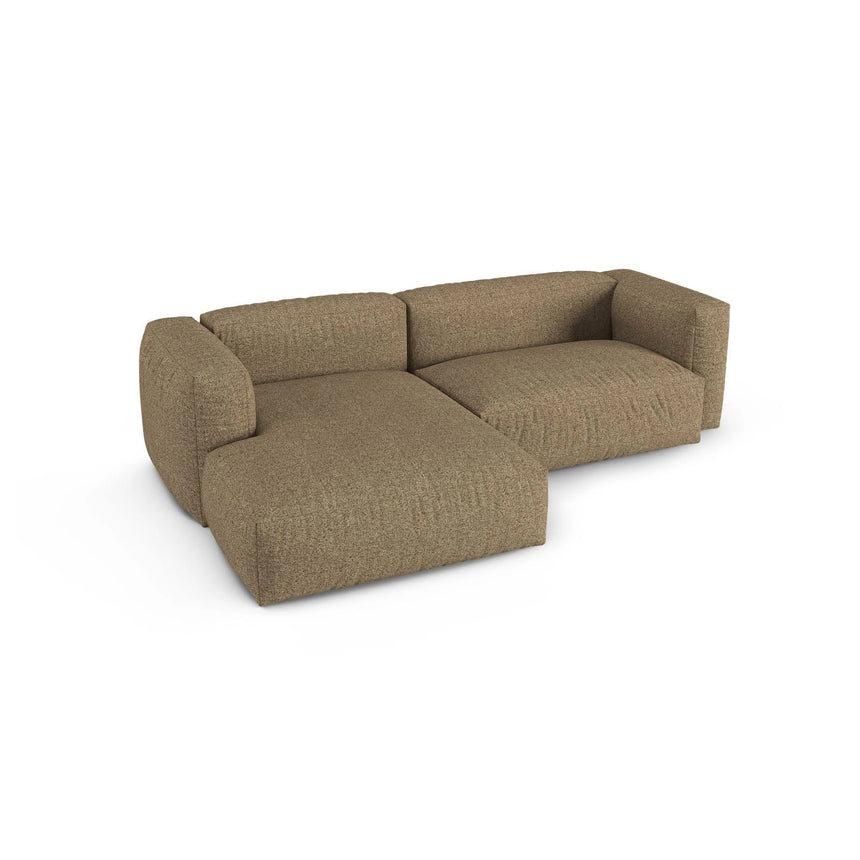 Martina modulares Ecksofa, Linke Seite, Sitztiefe 90 cm, aus Boucle in Cappuccino (Monet Cappucino), 280x176 cm von Micadoni – Bild 4