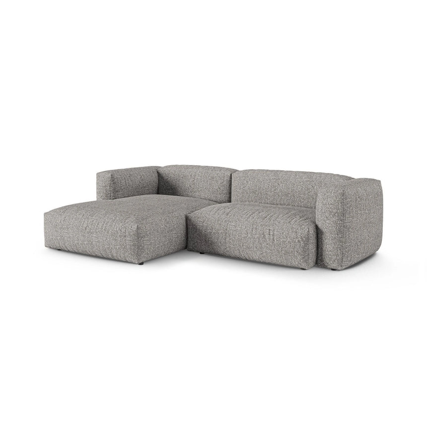 Martina modulares Ecksofa, Linke Seite, Sitztiefe 90 cm, aus Boucle in Graphit (Monet Graphite), 280x176 cm von Micadoni – Bild 3