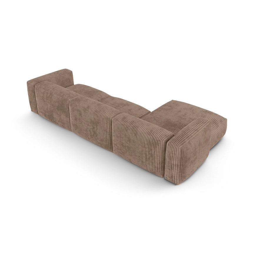Martina modulares Ecksofa, Linke Seite, Sitztiefe 90 cm, aus Cord in Acorn (Tilia 17), 330x176 cm von Micadoni – Bild 5