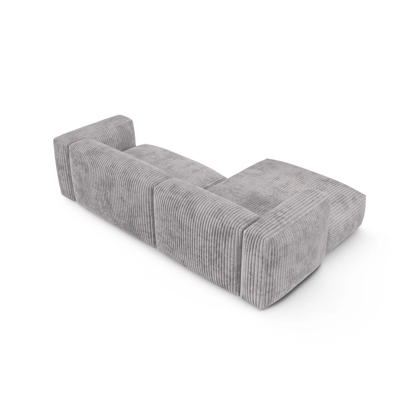 Martina modulares Ecksofa, Linke Seite, Sitztiefe 90 cm, aus Cord in Hellgrau (Tilia 86), 280x176 cm von Micadoni – Bild 5