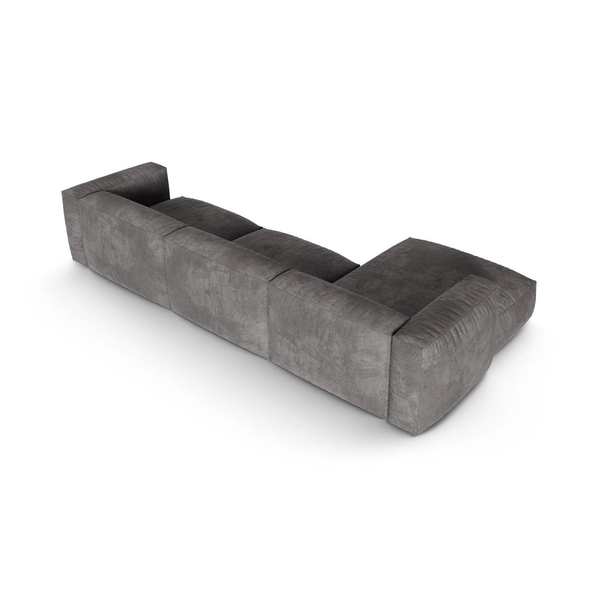 Martina modulares Ecksofa, Linke Seite, Sitztiefe 90 cm, aus Samt in Grau (Vogue 15), 330x176 cm von Micadoni – Bild 5