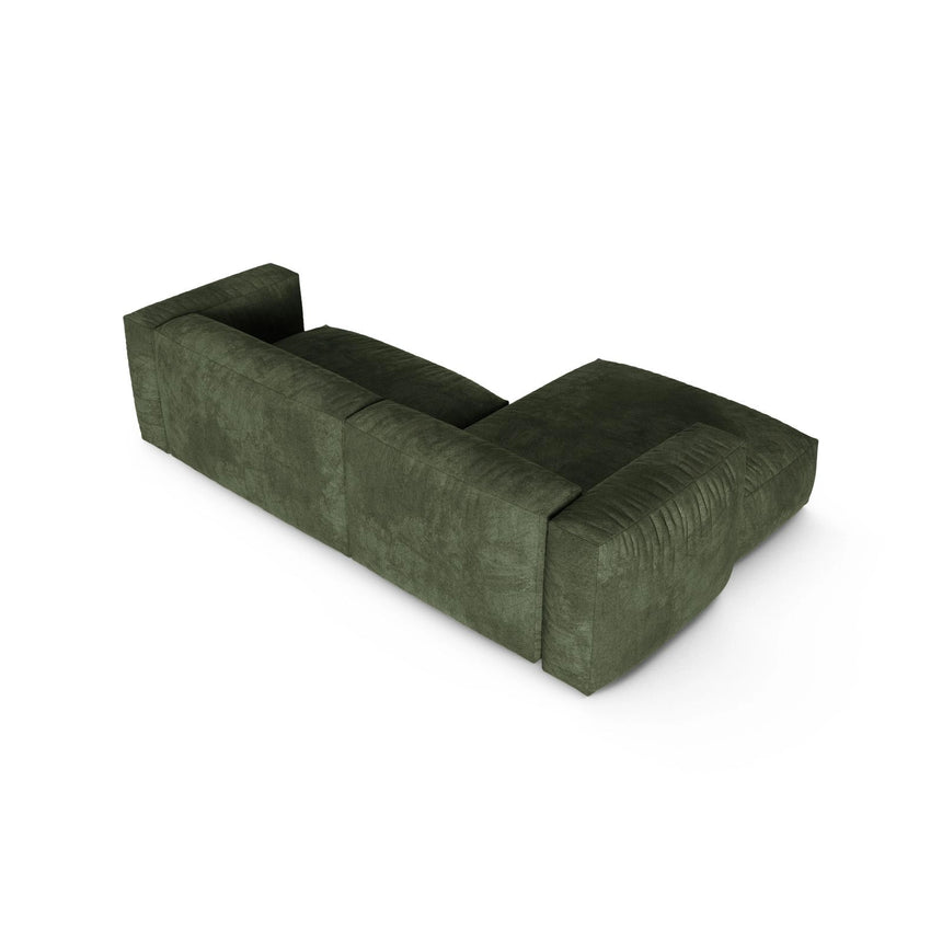 Martina modulares Ecksofa, Linke Seite, Sitztiefe 90 cm, aus Samt in Grün (Vogue 11), 280x176 cm von Micadoni – Bild 5