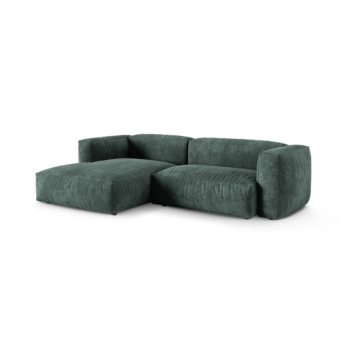Martina modulares Ecksofa, Linke Seite, Sitztiefe 90 cm, aus Samt in Petrol (Vogue 12), 280x176 cm von Micadoni – Bild 3