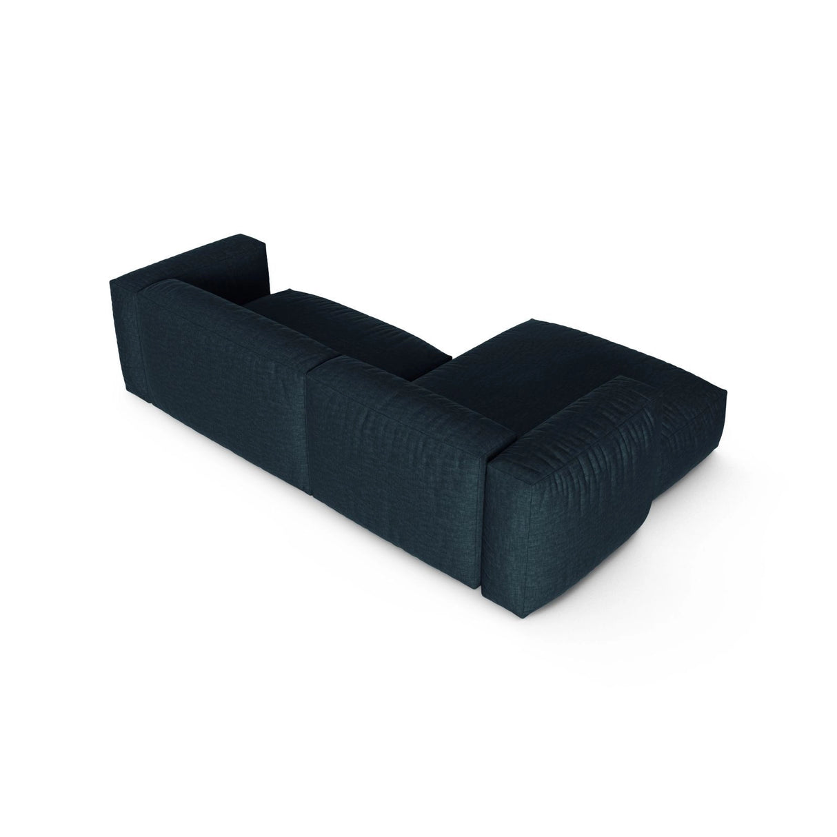 Martina modulares Ecksofa, Linke Seite, Sitztiefe 90 cm, aus Strukturierter Stoff in Blau Jeans (Boston Ocean), 280x176 cm von Micadoni – Bild 5