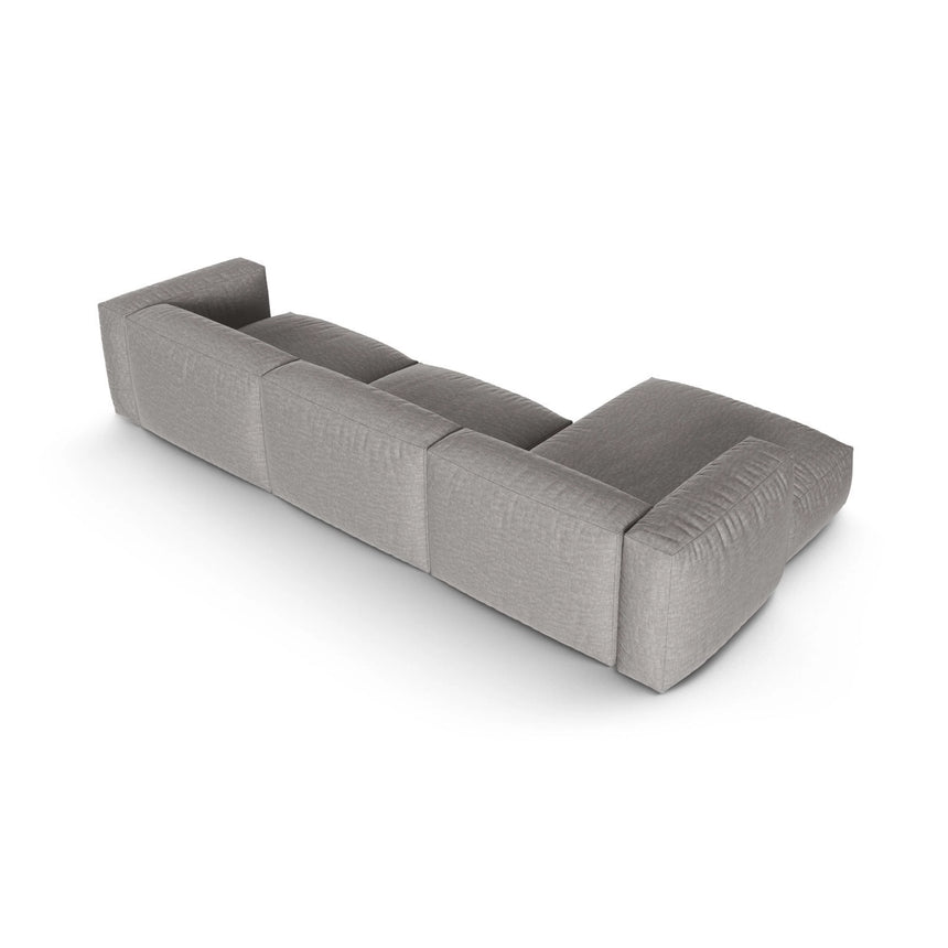 Martina modulares Ecksofa, Linke Seite, Sitztiefe 90 cm, aus Strukturierter Stoff in Hellgrau (Boston Light Grey), 330x176 cm von Micadoni – Bild 5