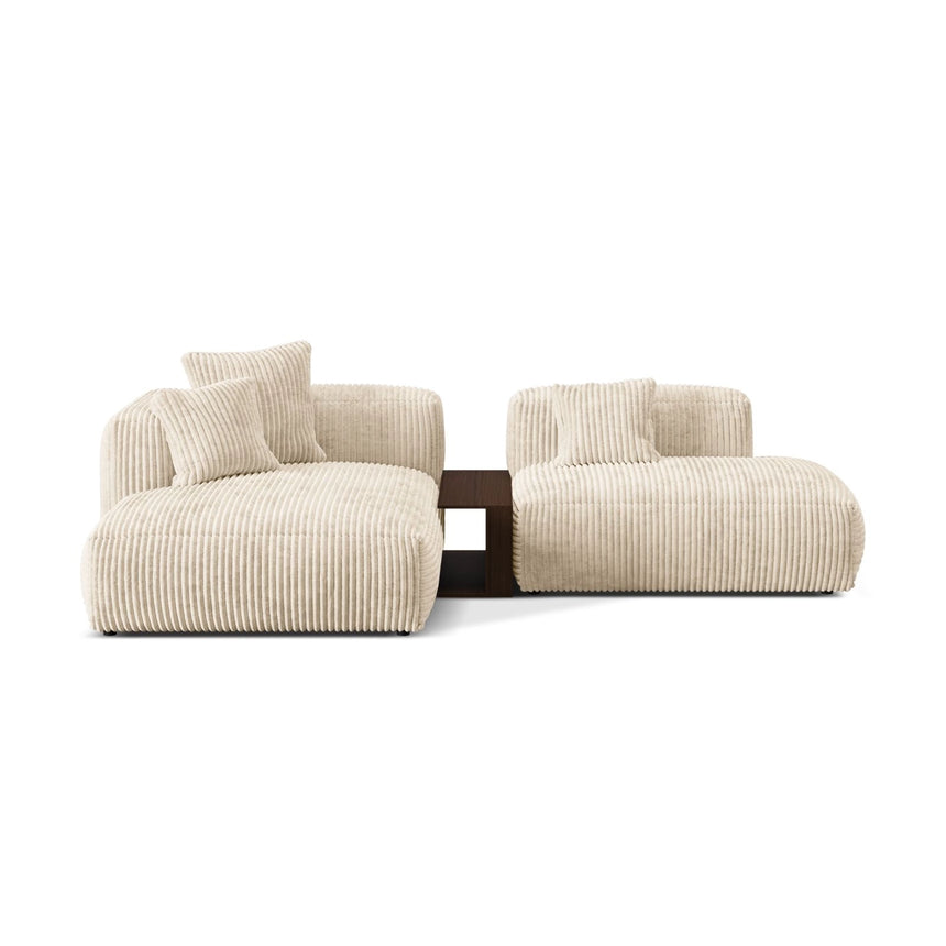 Martina modulares Ecksofa, Linke Seite, aus Cord in Leichtes Beige (Tilia 03), 285x176 cm
von Micadoni – Bild 1