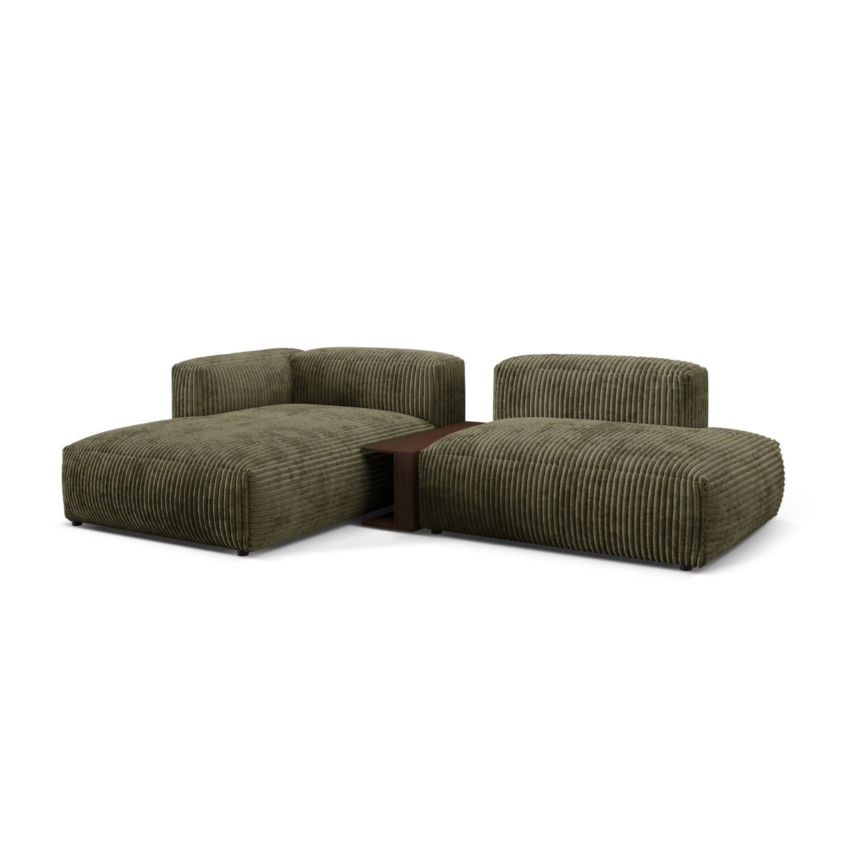 Martina modulares Ecksofa, Linke Seite, aus Cord in Moosgrün (Tilia 37), 285x176 cm
von Micadoni – Bild 3