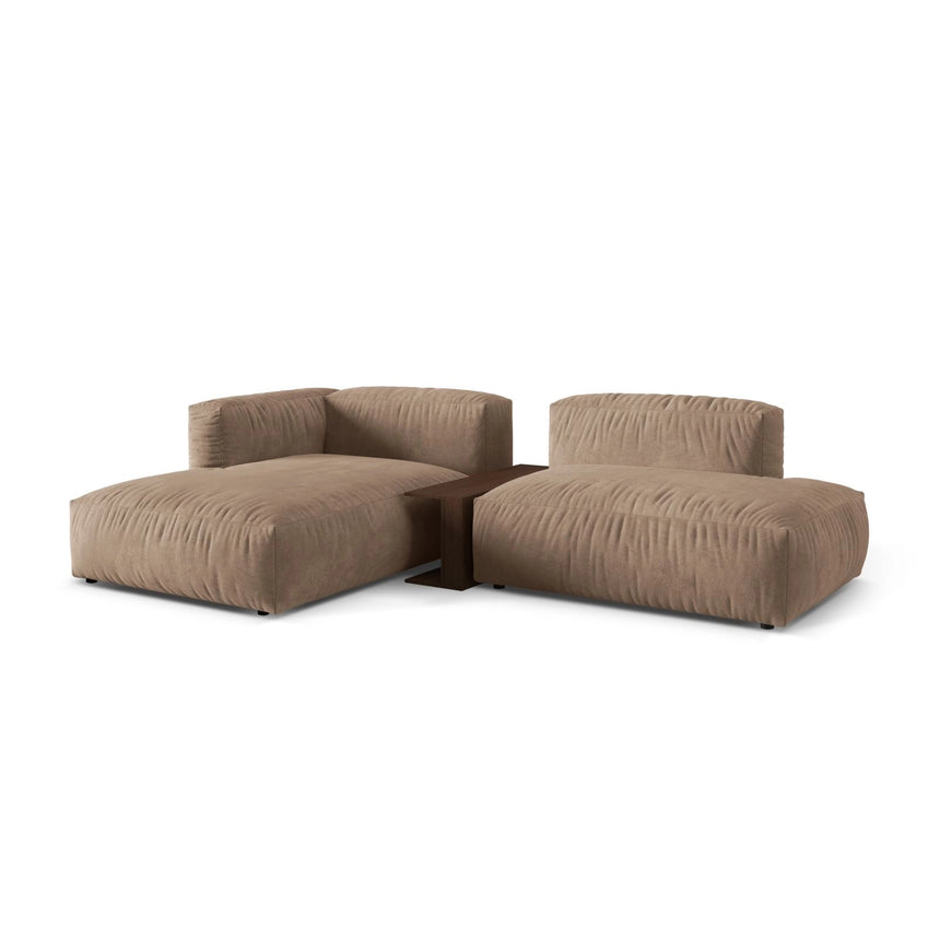 Martina modulares Ecksofa, Linke Seite, aus Samt in Dunkelbeige (Vogue 3), 285x176 cm
von Micadoni – Bild 3