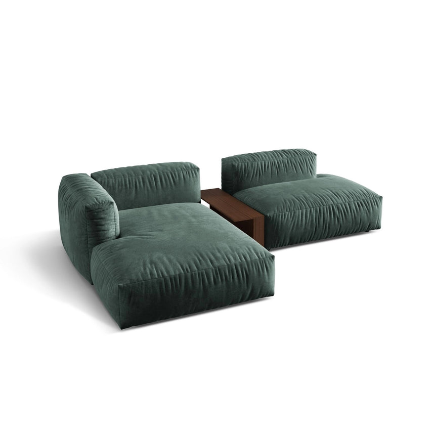 Martina modulares Ecksofa, Linke Seite, aus Samt in Petrol (Vogue 12), 285x176 cm
von Micadoni – Bild 4