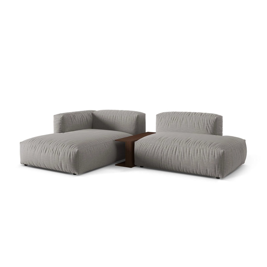 Martina modulares Ecksofa, Linke Seite, aus Strukturierter Stoff in Hellgrau (Boston Light Grey), 285x176 cm
von Micadoni – Bild 3