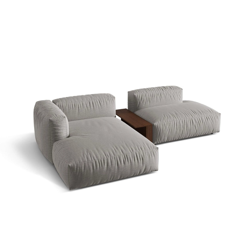 Martina modulares Ecksofa, Linke Seite, aus Strukturierter Stoff in Hellgrau (Boston Light Grey), 285x176 cm
von Micadoni – Bild 4