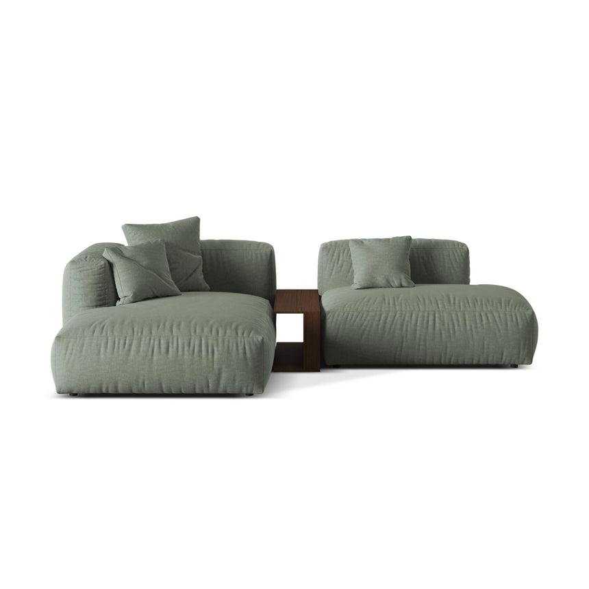 Martina modulares Ecksofa, Linke Seite, aus Strukturierter Stoff in Moosgrün (Boston Water Green), 285x176 cm
von Micadoni – Bild 1