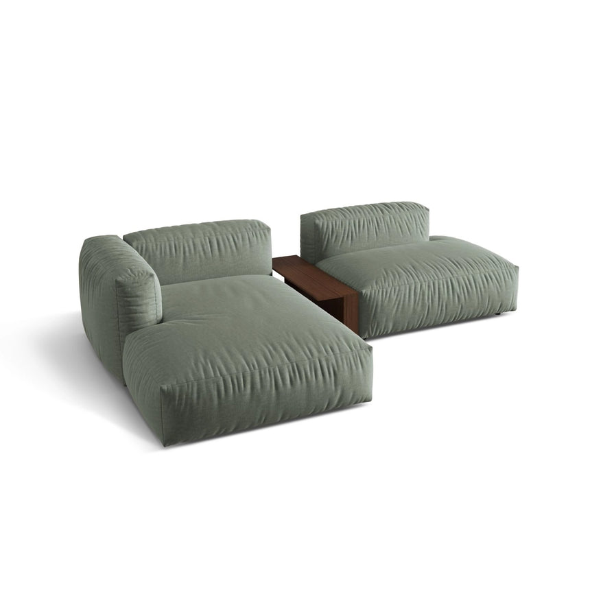 Martina modulares Ecksofa, Linke Seite, aus Strukturierter Stoff in Moosgrün (Boston Water Green), 285x176 cm
von Micadoni – Bild 4
