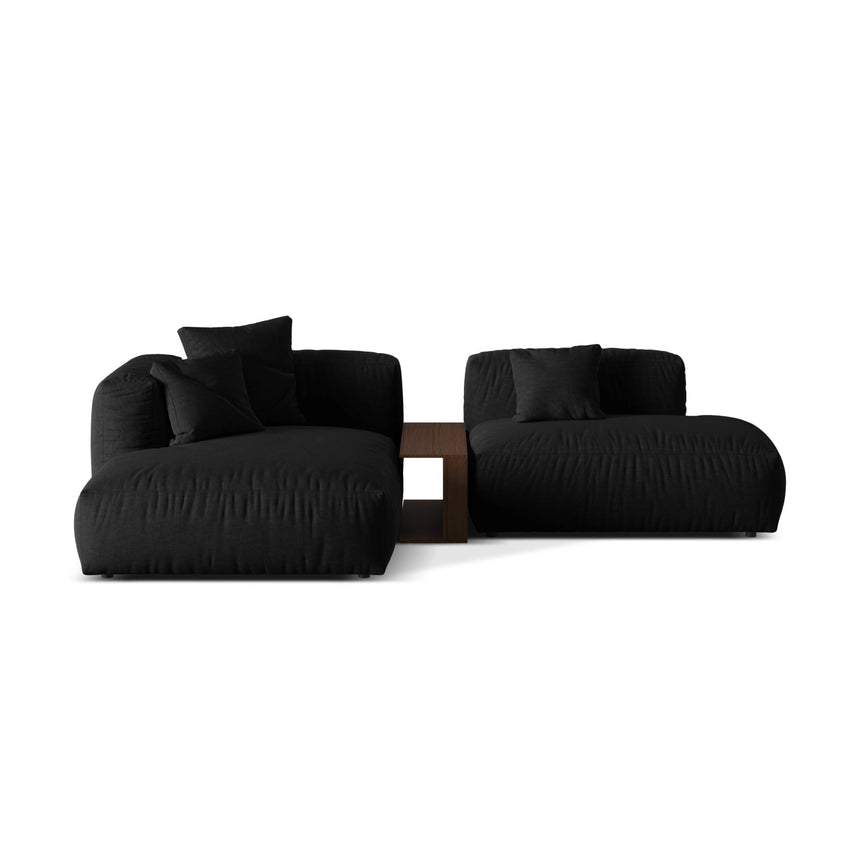 Martina modulares Ecksofa, Linke Seite, aus Strukturierter Stoff in Schwarz (Boston Black), 285x176 cm
von Micadoni – Bild 1