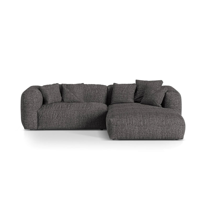 Martina modulares Ecksofa, Rechte Seite, Sitztiefe 76 cm, aus Boucle in Anthrazit (Monet Anthracite), 280x176 cm von Micadoni – Bild 1