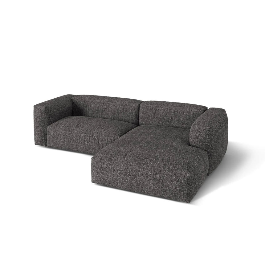 Martina modulares Ecksofa, Rechte Seite, Sitztiefe 76 cm, aus Boucle in Anthrazit (Monet Anthracite), 280x176 cm von Micadoni – Bild 4