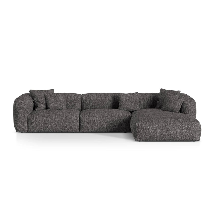 Martina modulares Ecksofa, Rechte Seite, Sitztiefe 76 cm, aus Boucle in Anthrazit (Monet Anthracite), 330x176 cm von Micadoni – Bild 1