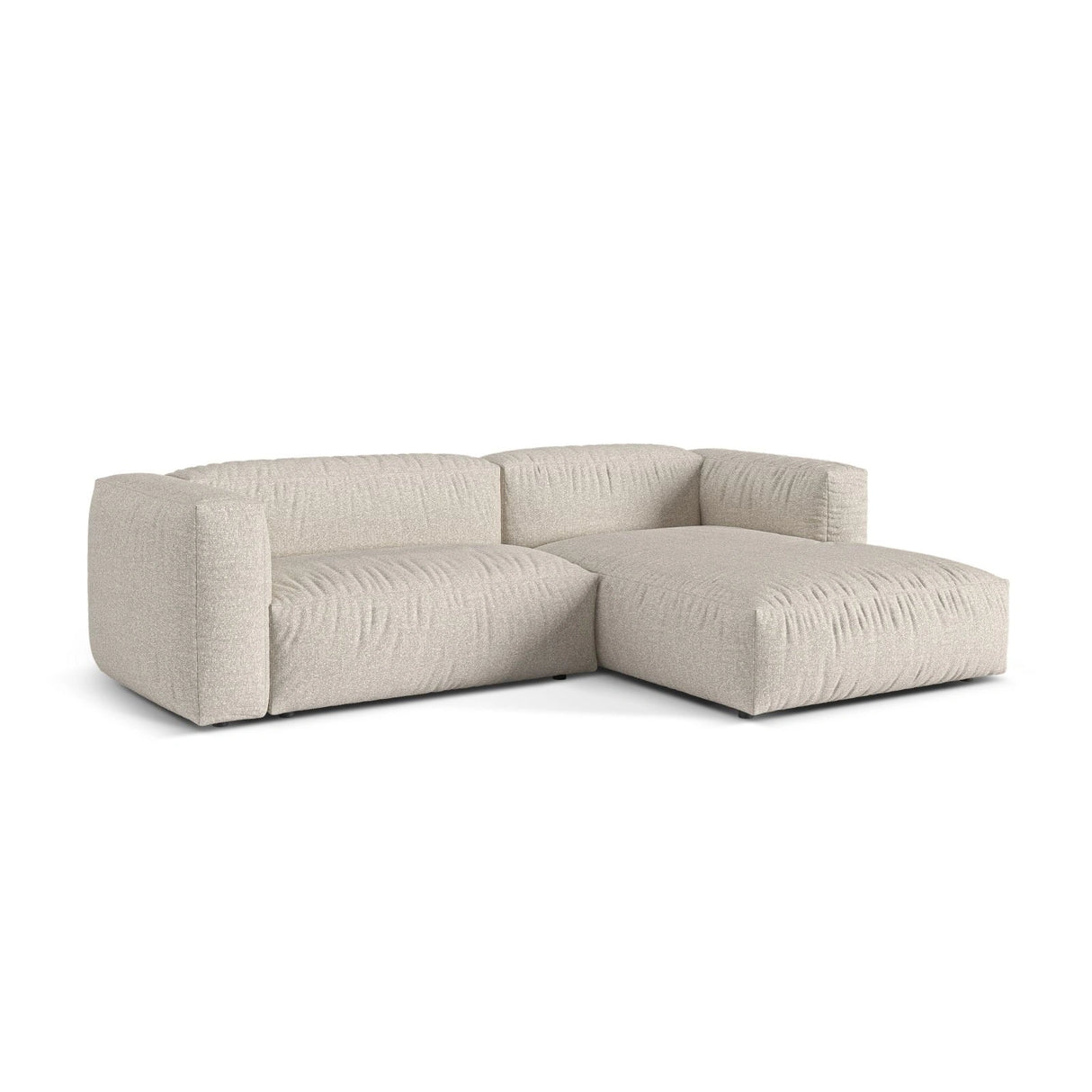 Martina modulares Ecksofa, Rechte Seite, Sitztiefe 76 cm, aus Boucle in Beige (Monet Sand), 280x176 cm von Micadoni – Bild 3