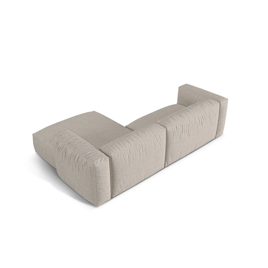 Martina modulares Ecksofa, Rechte Seite, Sitztiefe 76 cm, aus Boucle in Beige (Monet Sand), 280x176 cm von Micadoni – Bild 5