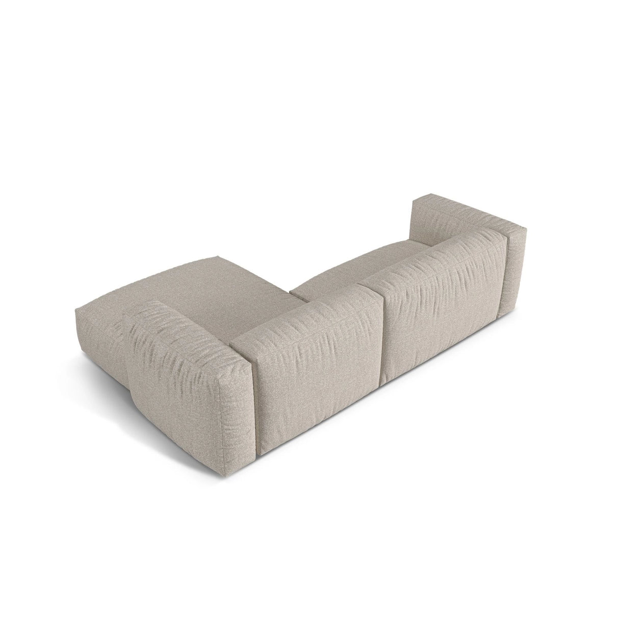 Martina modulares Ecksofa, Rechte Seite, Sitztiefe 76 cm, aus Boucle in Beige (Monet Sand), 280x176 cm von Micadoni – Bild 5