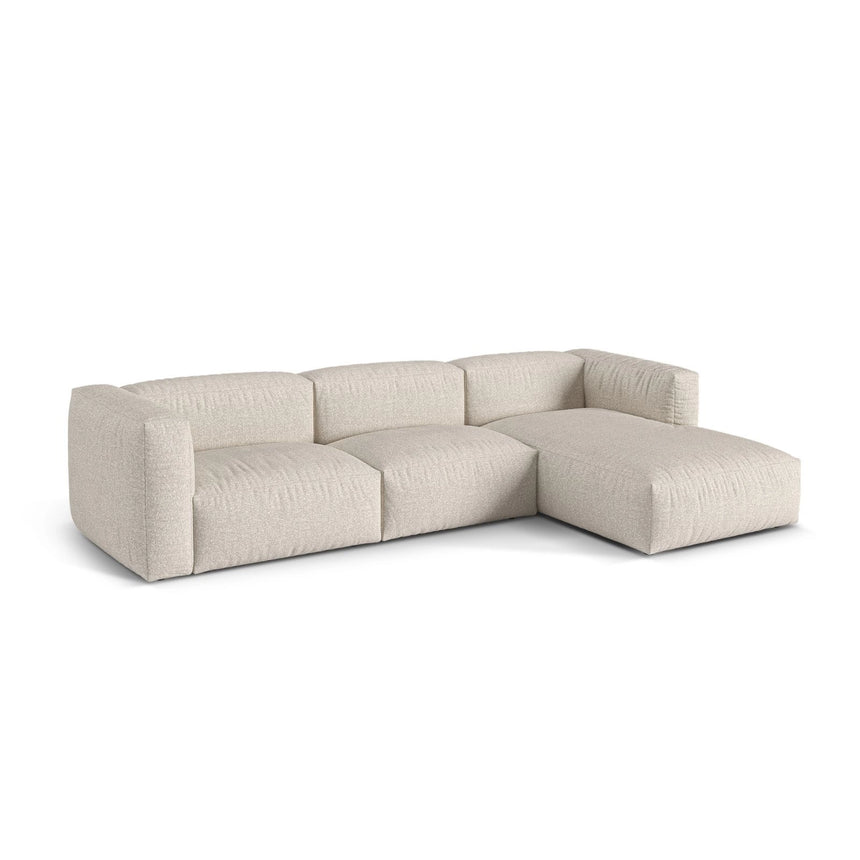 Martina modulares Ecksofa, Rechte Seite, Sitztiefe 76 cm, aus Boucle in Beige (Monet Sand), 330x176 cm von Micadoni – Bild 3