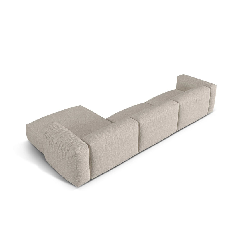 Martina modulares Ecksofa, Rechte Seite, Sitztiefe 76 cm, aus Boucle in Beige (Monet Sand), 330x176 cm von Micadoni – Bild 5